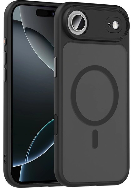 iPhone 17 Air Uyumlu Kılıf Mat Arka Yüzey Wireless Şarj Özellikli Flet M-Safe Kapak