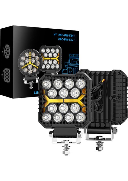 Oto Çalışma Lambası 4 Inç Selamlamalı Off Road LED Işık Sis Farı ve Projektör LED Işık 12/24V
