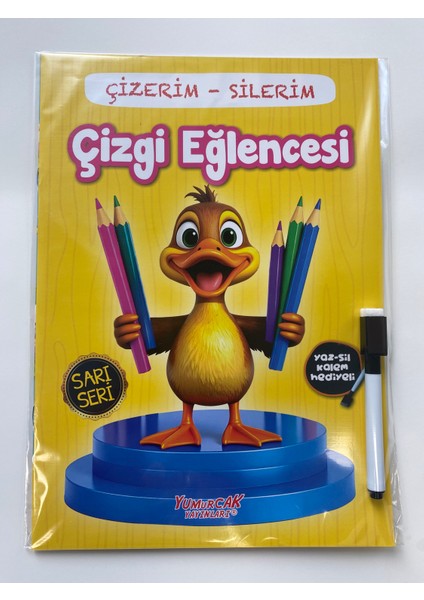 Sarı Seri - Çizerim Silerim Çizgi Eğlencesi (Kalem Hediyeli)