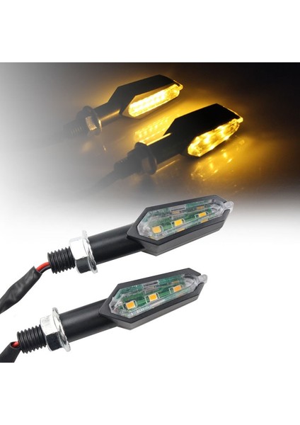 Motosiklet LED Sinyal Lambası Çift Taraflı LED Sinyal Lamba Seti 2 Li modelleri