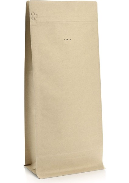 Valfli Flat Bottom Açık Kraft Alüminyum Önden Kilitli Ambalaj 14X33+5 CM-1000 Gr. 50 Adet indirimleri