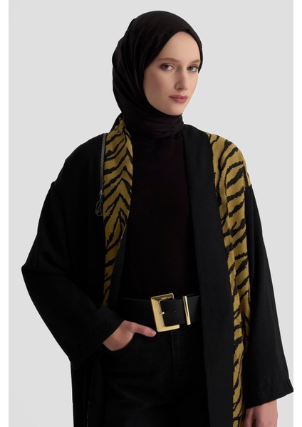 ARMİNE TREND Zebra Desenli Salaş Kesim Cepli Hırka Yağ Yeşili 25KT522 fiyatları