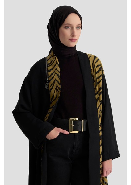 ARMİNE TREND Zebra Desenli Salaş Kesim Cepli Hırka Yağ Yeşili 25KT522 modelleri