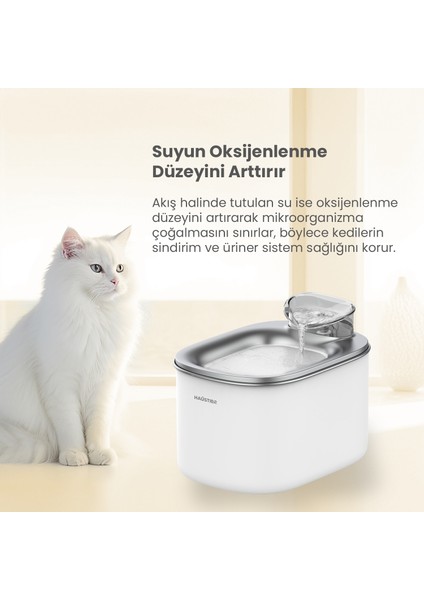 WF007L Otomatik Kedi Su Sebili, 3.5lt Geniş Hazne, Bpa Içermez, Metal Üst Tabla, Ultra Sessiz (Beyaz) fırsatları