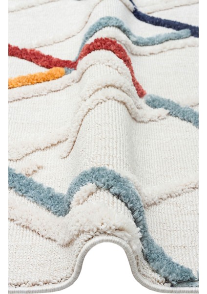 Terazzo TRZ 05 Çok Renkli - Hav Toz Vermez Etnik Desenli İskandinav Salon Halısı fiyatları