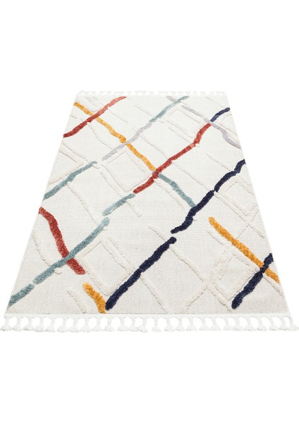 Terazzo TRZ 05 Çok Renkli - Hav Toz Vermez Etnik Desenli İskandinav Salon Halısı fırsatları