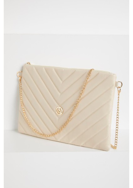 Baklava Desenli Cüzdan Çanta-Bej ARM143