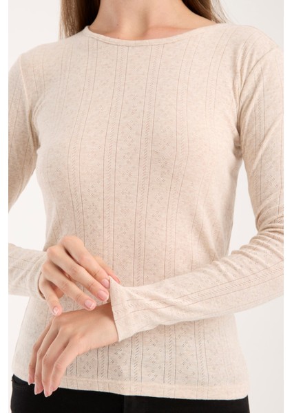 Kadın Ajurlu Triko Bluz – Geniş Yaka, Uzun Kollu, Rahat ve Dayanıklı 3014 fırsatları