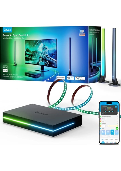 Aı Sync Box Kit 2 27-34 Inç Gaming Monitör Arkası Aydınlatma - H6603311