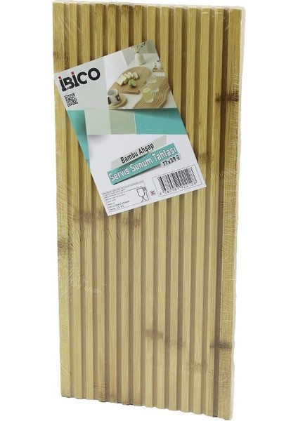 D.gen Düz Kanallı Çift Taraf=düz - Kanallı Ahşap Bambu Servis Sunum Tahtası 17 x 39 x 1.5cm (4741)