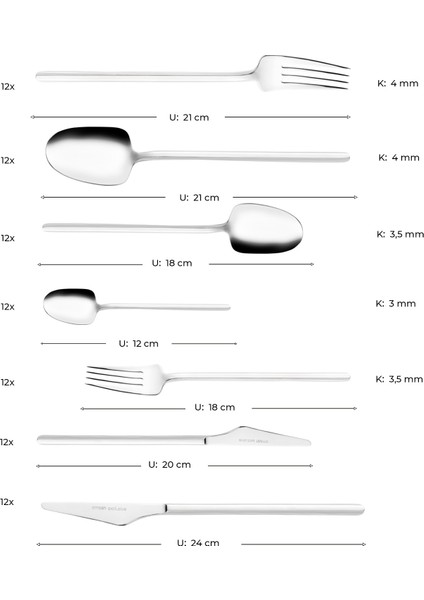 Destrier 84 Parça 12 Kişilik Kutulu Çatal Kaşık Bıçak Takımı fırsatları