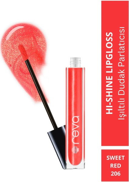 Işıltılı Dudak Parlatıcısı - Hi-Shine Lip Gloss Sweed Red - No: 206 - Vegan & Temiz Içerik
