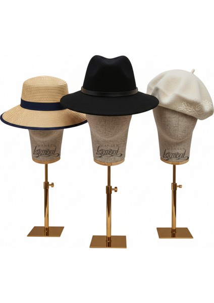 Özel Gold Standlı Kafa Mankeni Peruk Mankeni Aksesuar Mankeni indirimleri