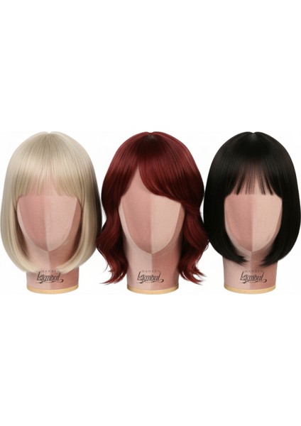 Bayan Kumaş Kaplı Polyester Kafa Mankeni Aksesuar Mankeni Şapka Mankeni Peruk Mankeni indirimleri