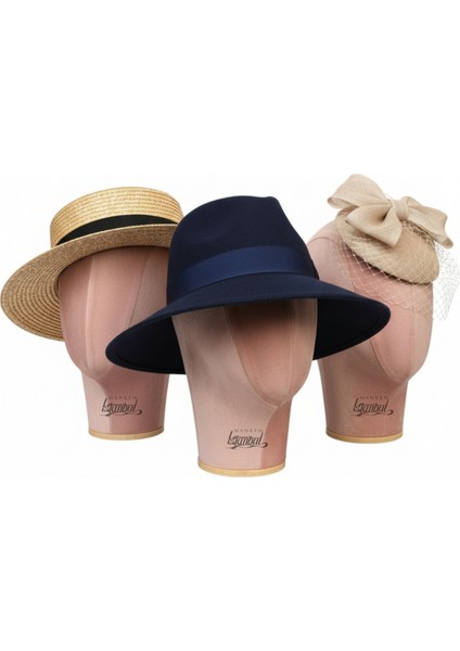 Bayan Kumaş Kaplı Polyester Kafa Mankeni Aksesuar Mankeni Şapka Mankeni Peruk Mankeni