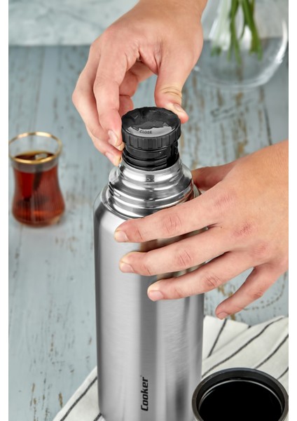 1 Litre Çift Katlı Çelik Termos 24 Saat Sıcak, 48 Saat Soğuk,(Kamp, Piknik, Ofis, Seyahat) fırsatları