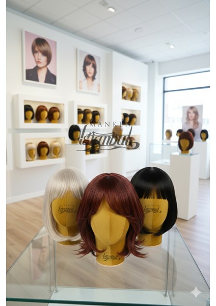 Bayan Kumaş Kaplı Polyester Kafa Mankeni Aksesuar Mankeni Şapka Mankeni Peruk Mankeni modelleri