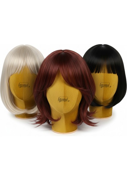 Bayan Kumaş Kaplı Polyester Kafa Mankeni Aksesuar Mankeni Şapka Mankeni Peruk Mankeni