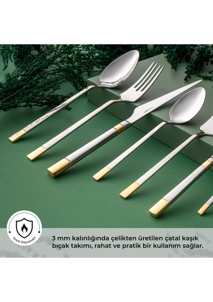 Elegance Duru Gold 84 Parça 12 Kişilik Lüks Kutulu Çatal Kaşık Bıçak Takımı fiyatları