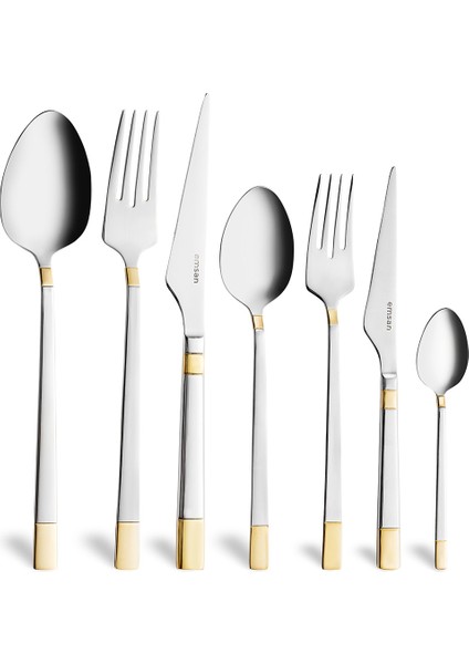 Elegance Duru Gold 84 Parça 12 Kişilik Lüks Kutulu Çatal Kaşık Bıçak Takımı