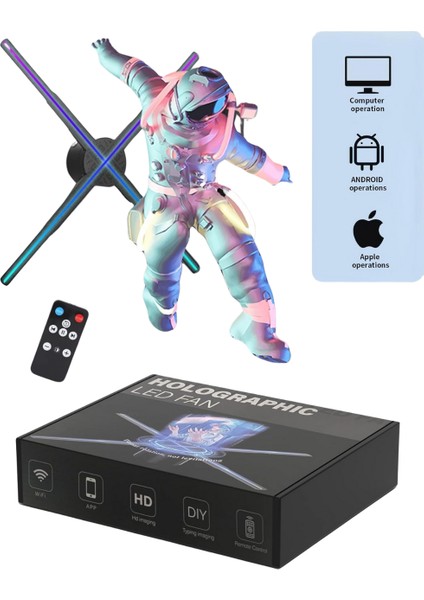 3D Hologram LED Fan 65CM, 176° Görüş Açısı Wifi ve App Kontrolü fırsatları
