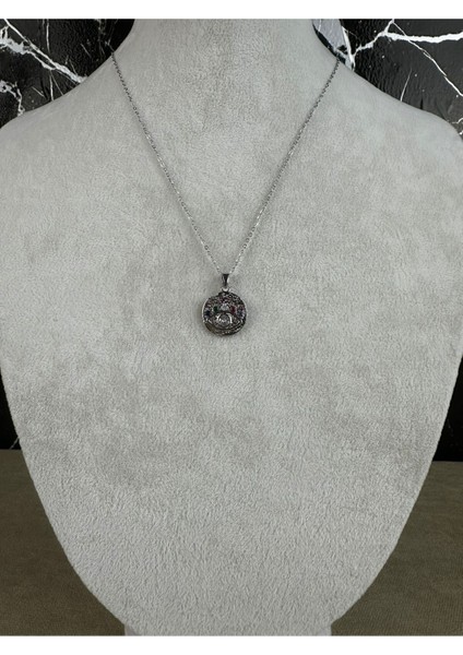 Göz Figürlü Çelik Kolye Silver