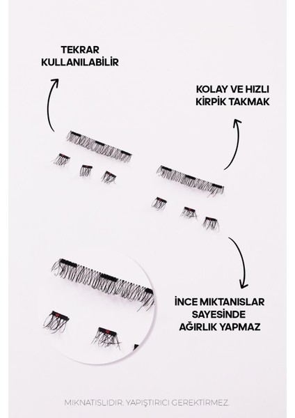 Mıknatıslı Tam Kirpik Takımı Parçalı