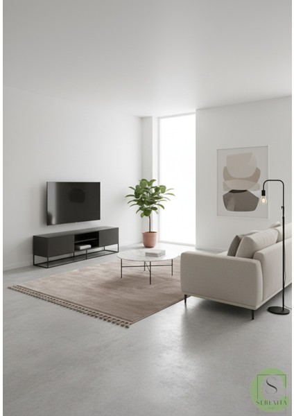 Post/peluş Yıkanabilir Kaymaz Taban Yumşacık Vizon Örgü Saçaklı Modern ve Şık Salon Oturma Odası Mutfak Çocuk Odası Koridor Antre Halısı
