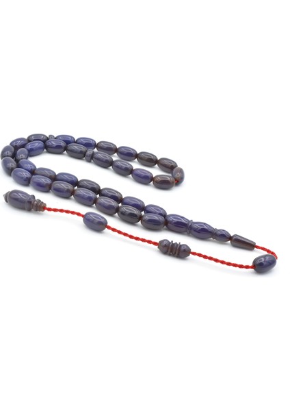 Usta Işi Sistemli Badem Kesim Koyu Mavi Katalin Tesbih