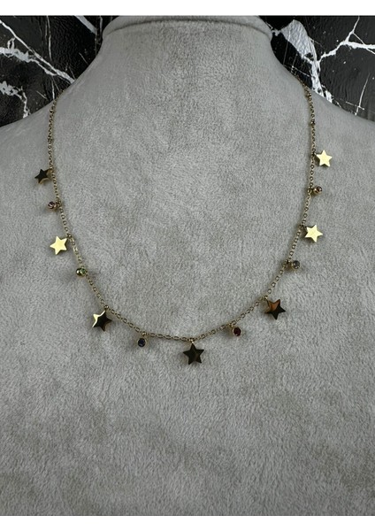 Yıldız Charmlı Taşlı Çelik Kolye fiyatları