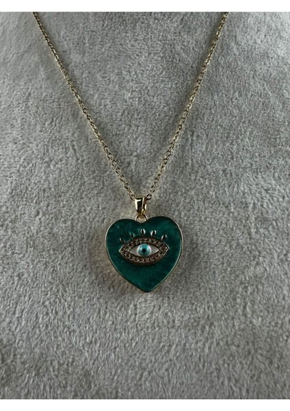 Göz Figürlü Çelik Mineli Kalp Kolye fiyatları
