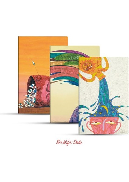 Üçlü Çizgisiz Defter Seti: Bir Kafa: Dolu
