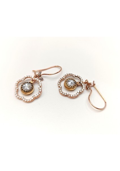 Tek Taşlı Çiçek Sallanan Küpe 14 Ayar Altın Hd Videolu fiyatları