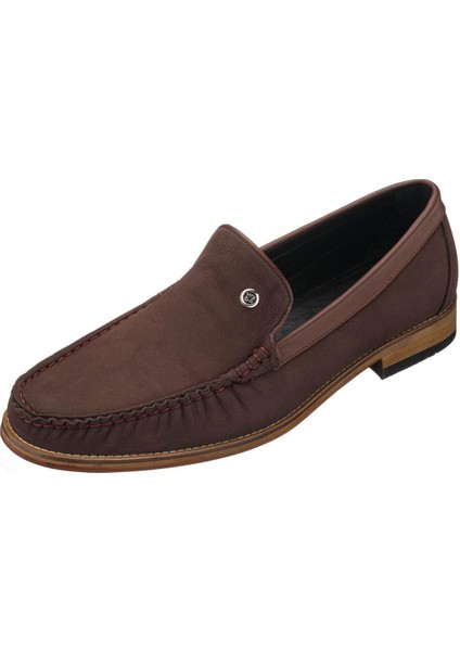 NV02 Kahve Nubuk Deri Microlight Hafif Taban Rahat Geniş Kalıp Premium Serisi Erkek Ayakkabısı