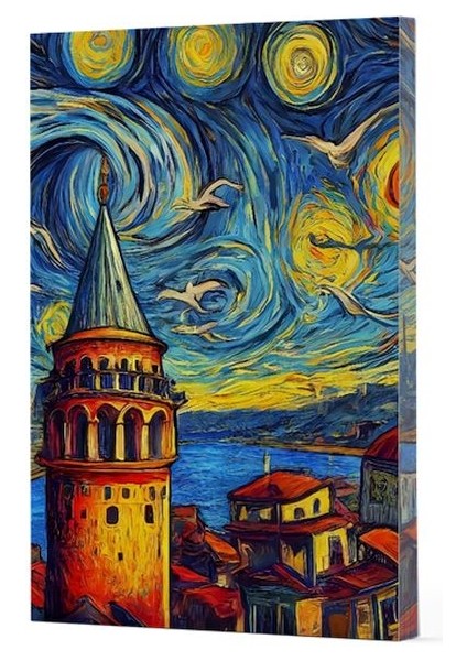 Van Gogh 5 - Galata Çizgili Yan Boyamalı Defter
