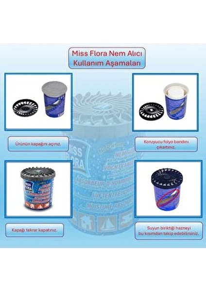 Miss Flora Nem Alıcı 200 g 6 Adet Havalandırmasız Alanlar için Etkili Hırdavat Ürünü fırsatları