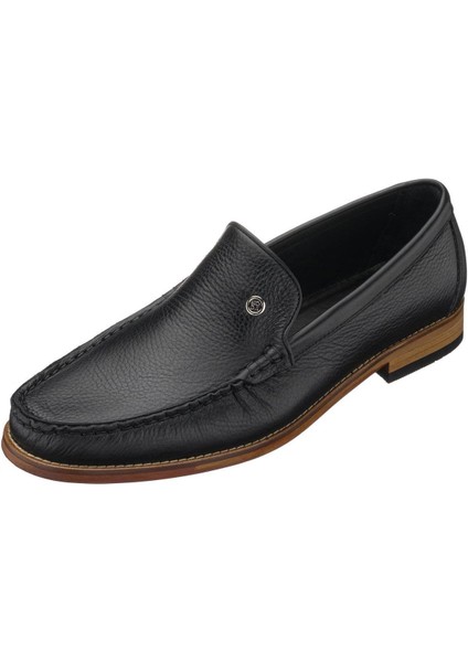 NV02 Siyah Deri Microlight Hafif Taban Rahat Geniş Kalıp Premium Serisi Erkek Ayakkabısı