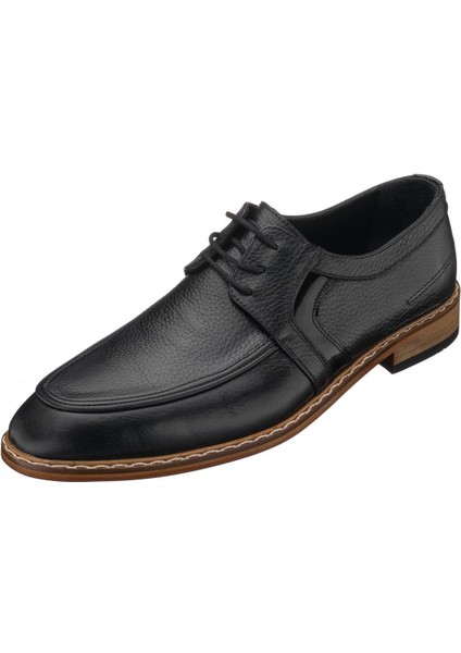P20213 Siyah Deri Erkek Deri Ayakkabı
