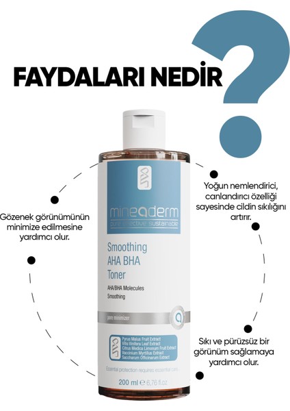 Smoothing AHA BHA Toner 200 ml Cilt Bakımı için Gözenek Sıkılaştırıcı Etki fiyatları