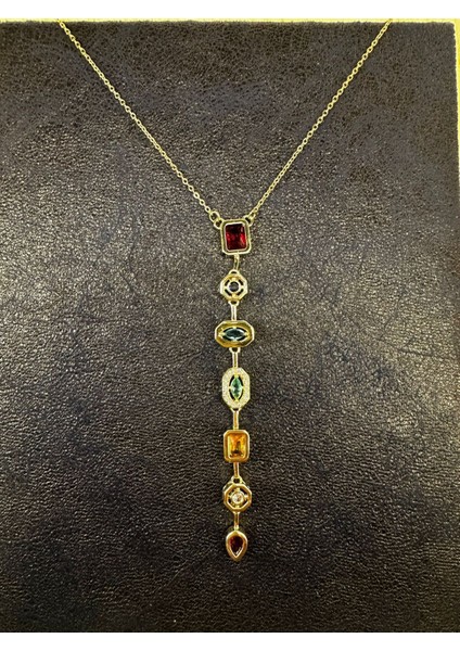 Paslanmaz Çelik Melis Göral Renkli Taşlı Y Kolye fiyatları