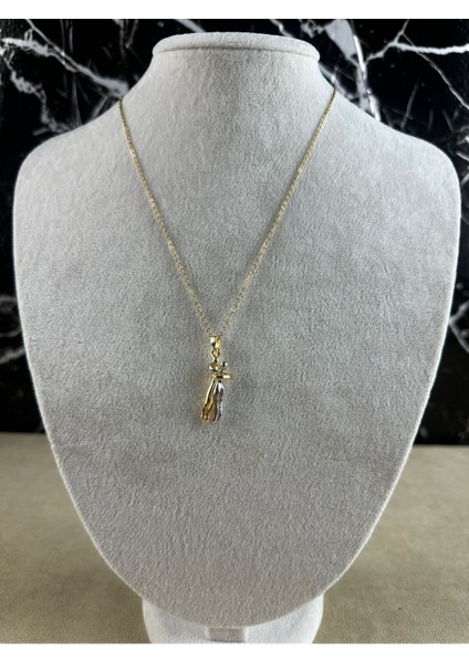 Sarılan Sevgililer Çelik Kolye