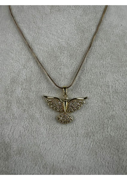 Anka Kuşu Figürlü Çelik Kolye Gold fiyatları