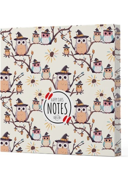 Baykuş 7 - Çizgisiz Yan Boyamalı Defter