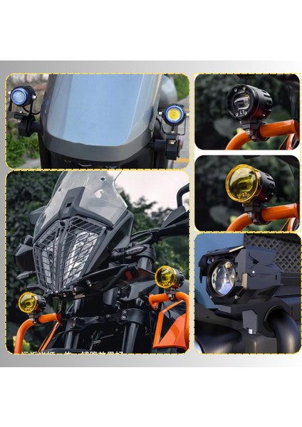 Motosiklet Gidon Koruma Demiri Sis Farı 2 Adet Montaj Ayağı Braket Alüminyum 18-32MM AYARLANABILIR