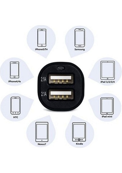 Çift USB Girişli 2.1 Amp Araç Çakmak Soketi modelleri