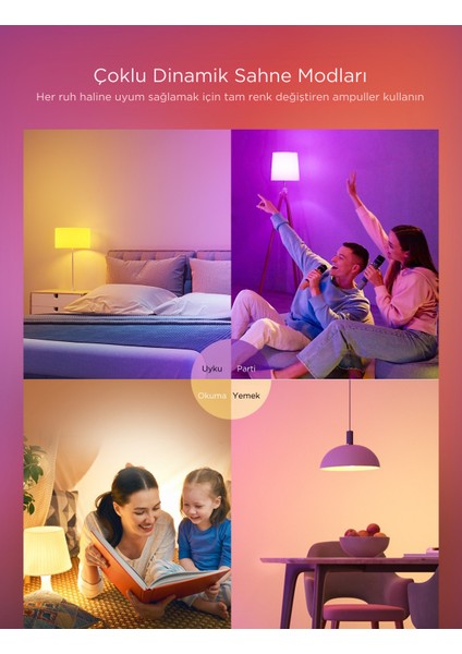 Wifi + Bluetooth 800 Lümen Uygulama Kontrollü Akıllı Ayarlanabilir Modlu LED Ampul fırsatları