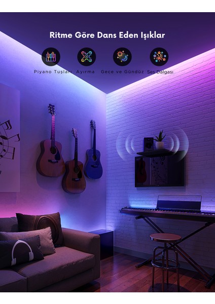Rgbwwıc Matter Destekli Kesilebilir LED Şerit 2 Pro 5 Metre, Uygulama Üzerinden Kontrol fırsatları