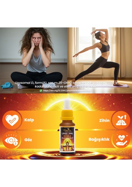 Lipozomal D3 K2 Vitaminleri Akıllı Gıda Takviyesi modelleri