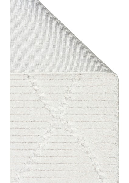 Terazzo TRZ 03 Beyaz - Hav Toz Vermez Etnik Desenli İskandinav Salon Halısı