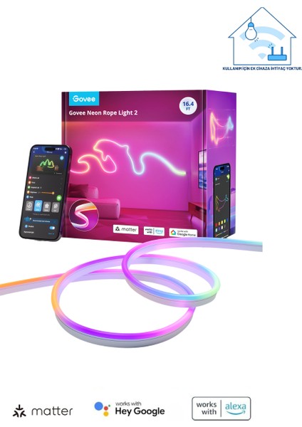 Neon LED Şerit 2.nesil Beyaz Renk Yüksek Parlaklık ve Esnek Malzeme 5m